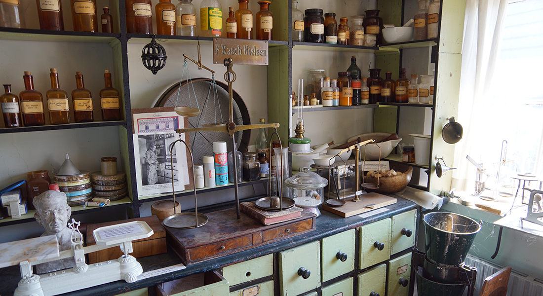Foto af gammelt apotek